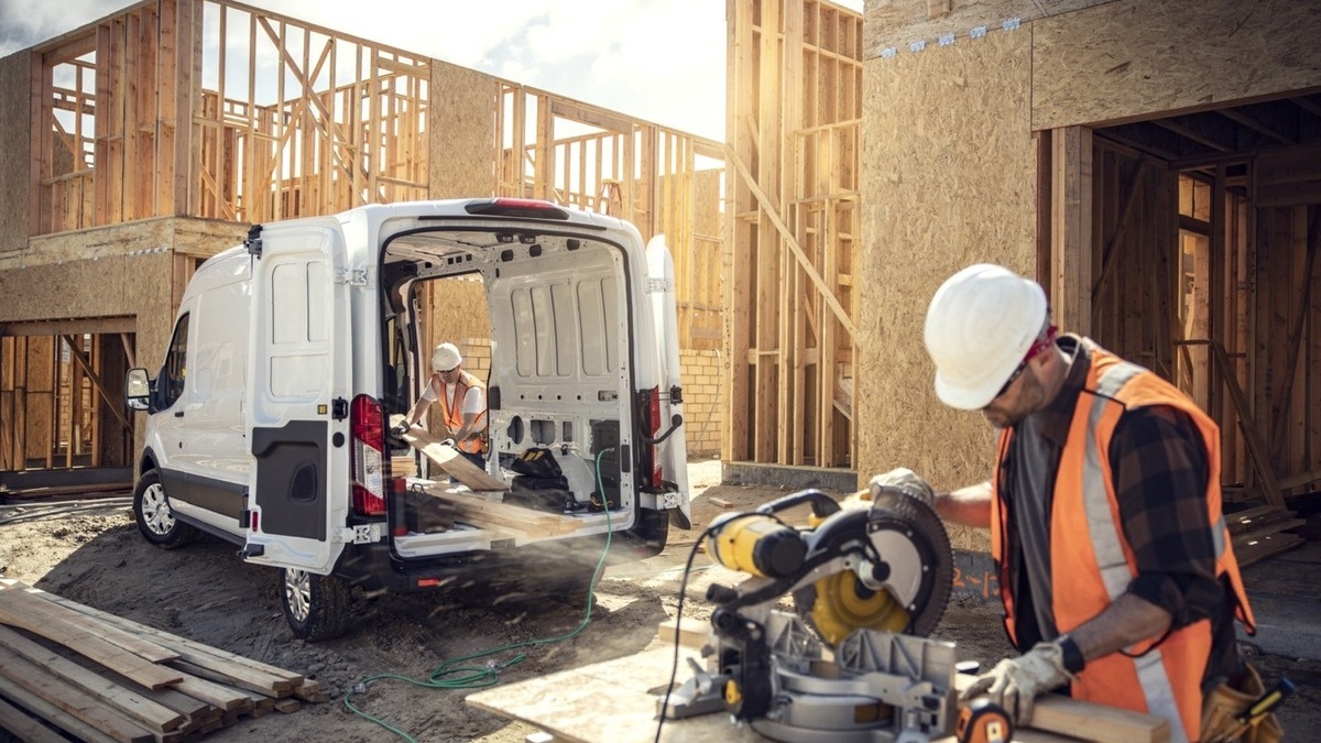 Ford E-Transit: Electrifying Work Vans – Range, Power, and Practicality.